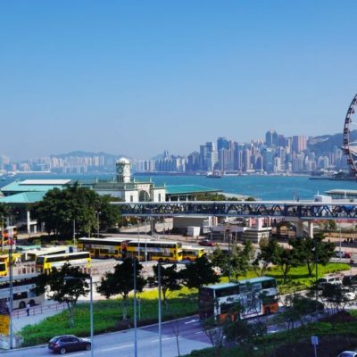 Hong Kong - 24 November 2019 : Victoria Harbor and Central Cityscapes, Hong Kong